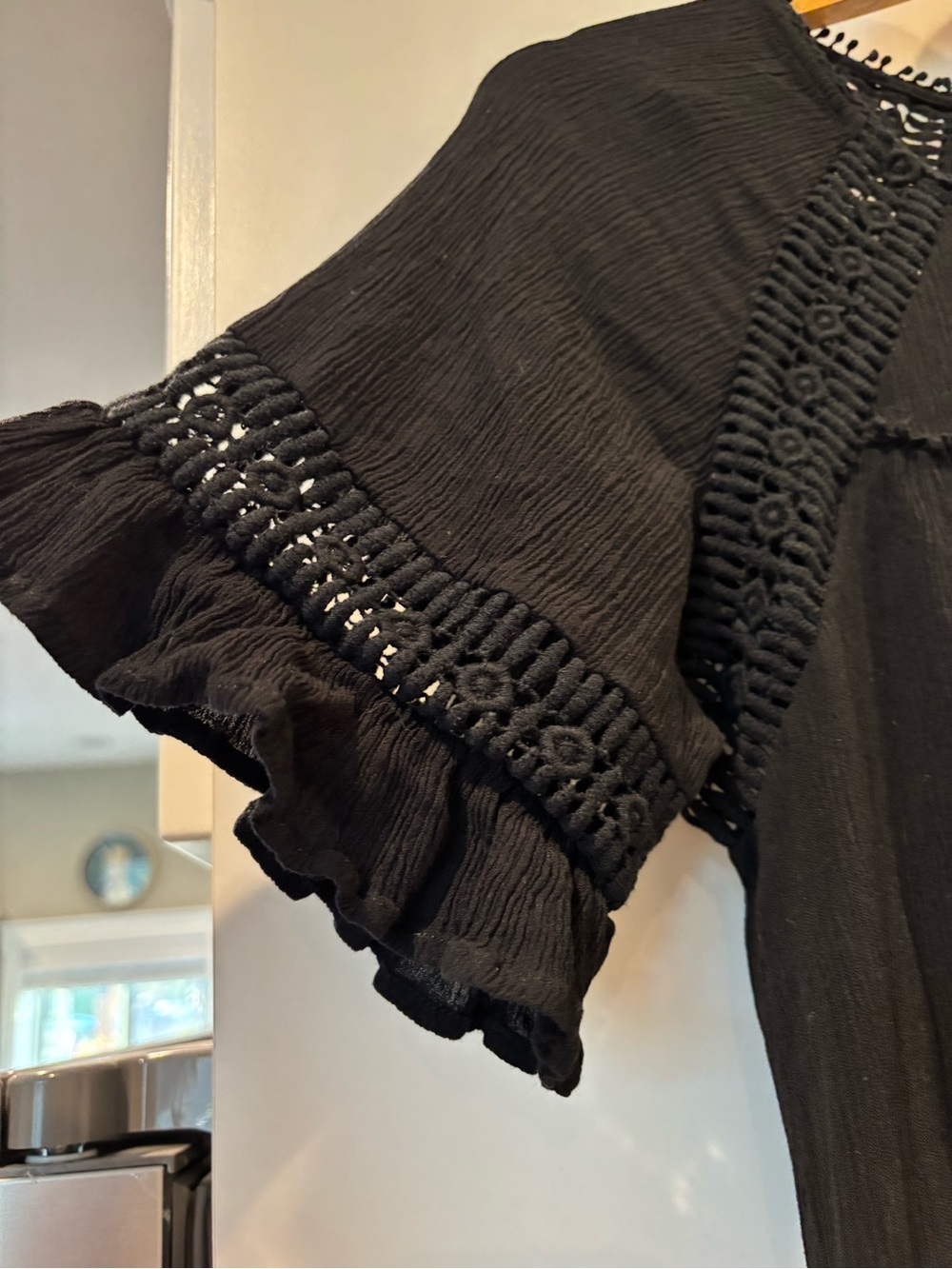 Patrons of Peace black dress with crochet details size S new without tags! - Picture 3 of 6